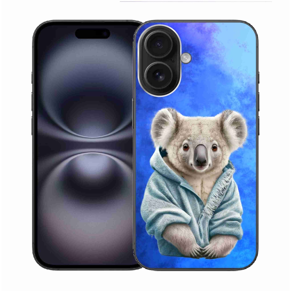 Gelový kryt mmCase na iPhone 16 - koala ve svetru