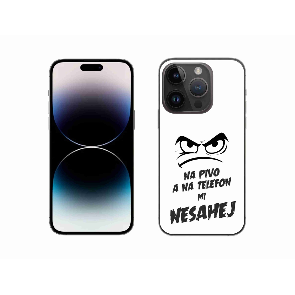 Gelový kryt mmCase na iPhone 14 Pro 6.1 - pivní motiv 2 bílé pozadí