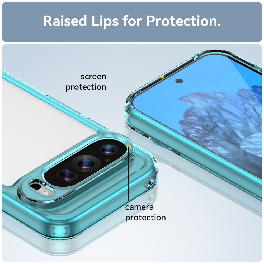 Gelový obal s pevnými zády na Google Pixel 9/9 Pro - světlemodrý
