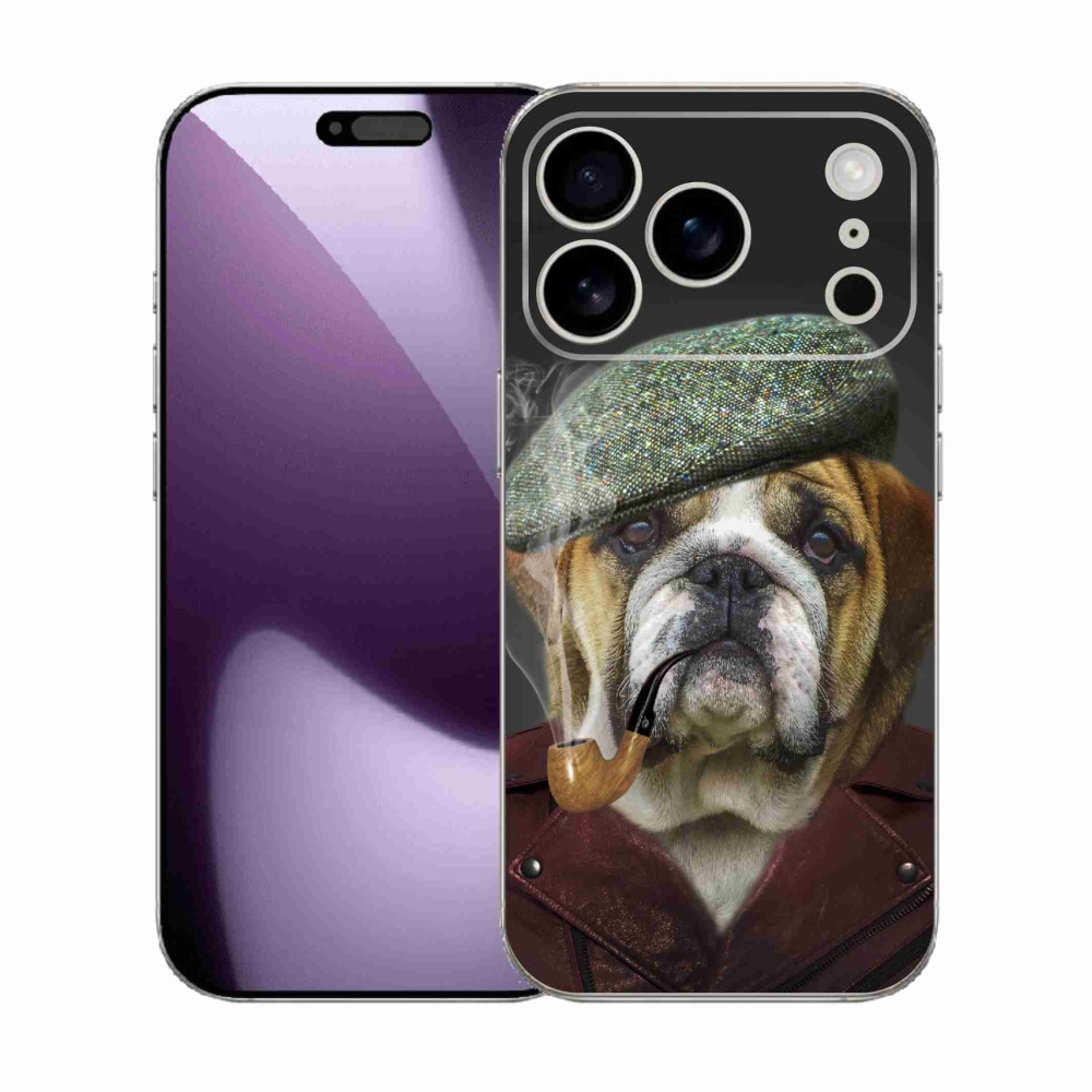 Gelový kryt mmCase na iPhone 17 Pro - pes s fajfkou