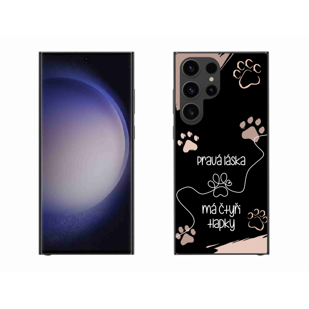Gelový kryt mmCase na Samsung Galaxy S23 Ultra 5G - psí motiv 1 černé pozadí