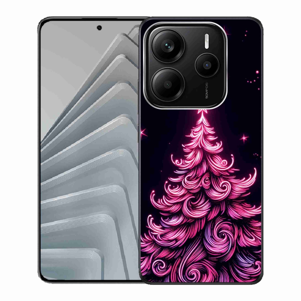 Gelový kryt mmCase na Xiaomi Redmi Note 14 5G - neonový vánoční stromek 2