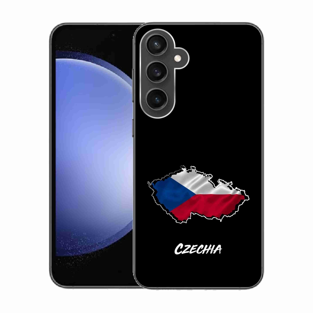 Gelový kryt mmCase na Samsung Galaxy S23 FE - Czechia černé pozadí