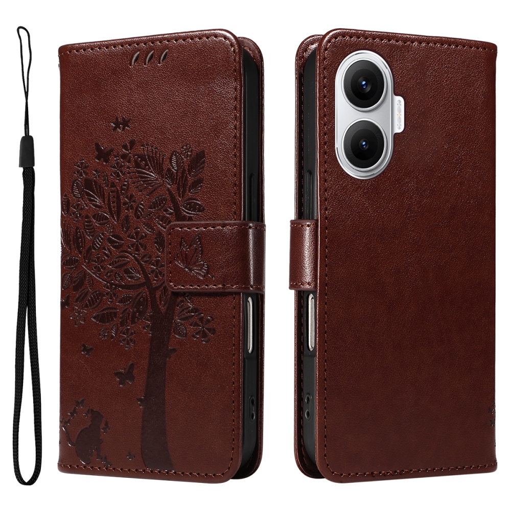 Trees knížkové pouzdro na Xiaomi Poco F7 5G - hnědé