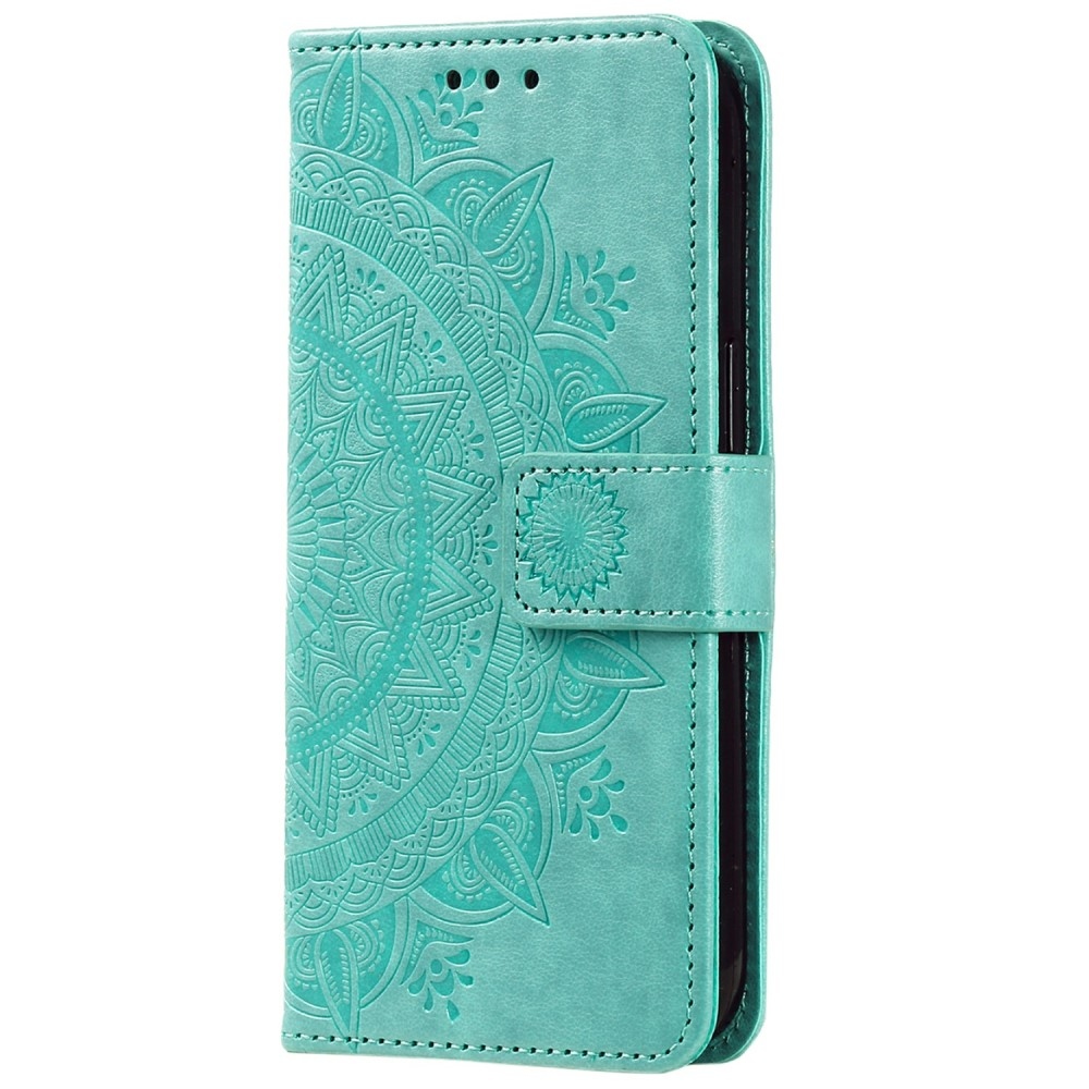 Mandala knížkové pouzdro na Xiaomi Redmi Note 14 5G - modrozelené