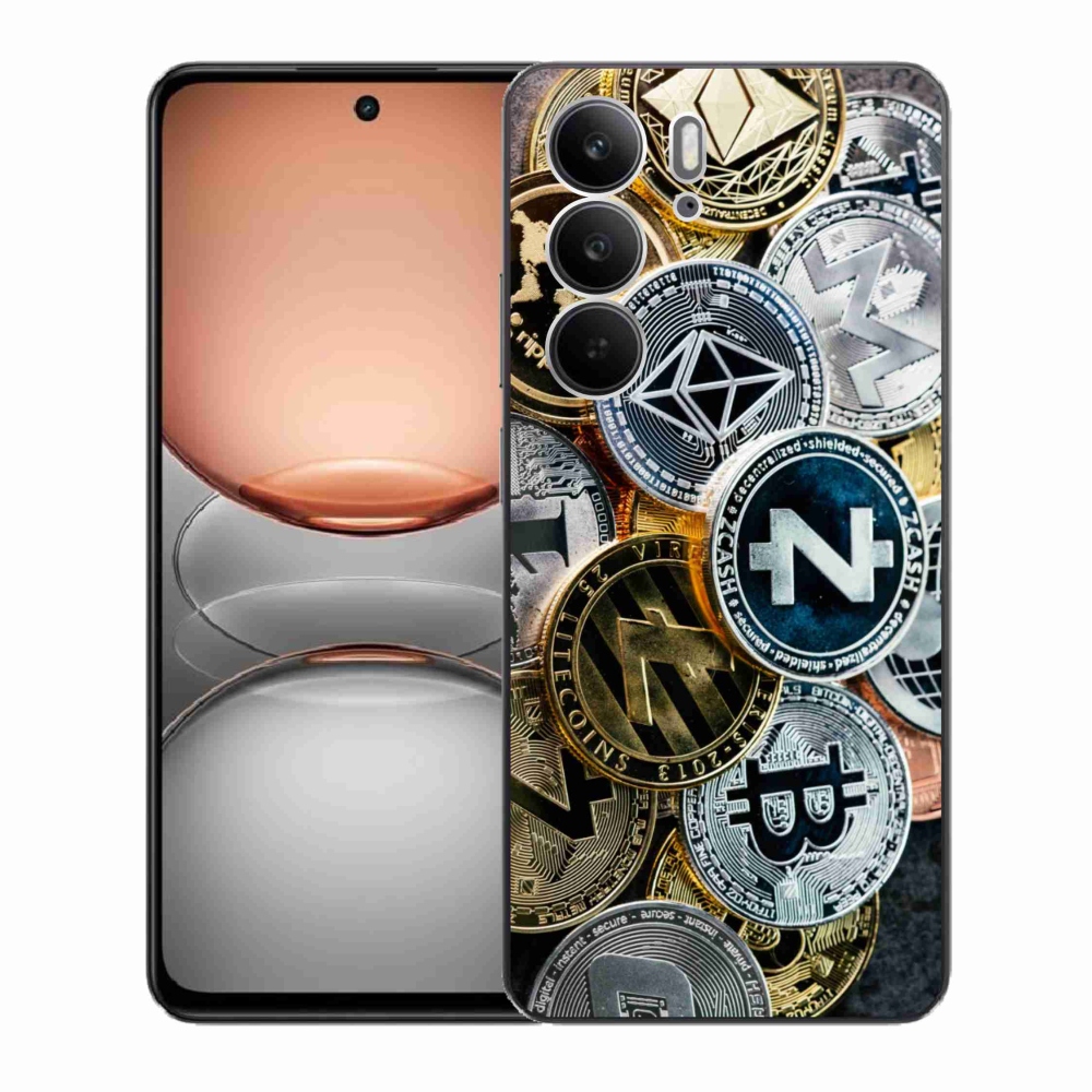 Gelový kryt mmCase na Realme C75 - kryptoměny