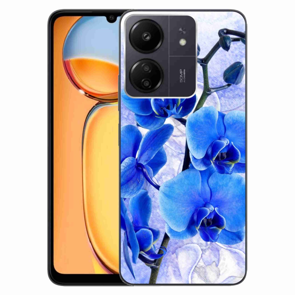Gelový kryt mmCase na Xiaomi Poco C65/Redmi 13C - modré květy