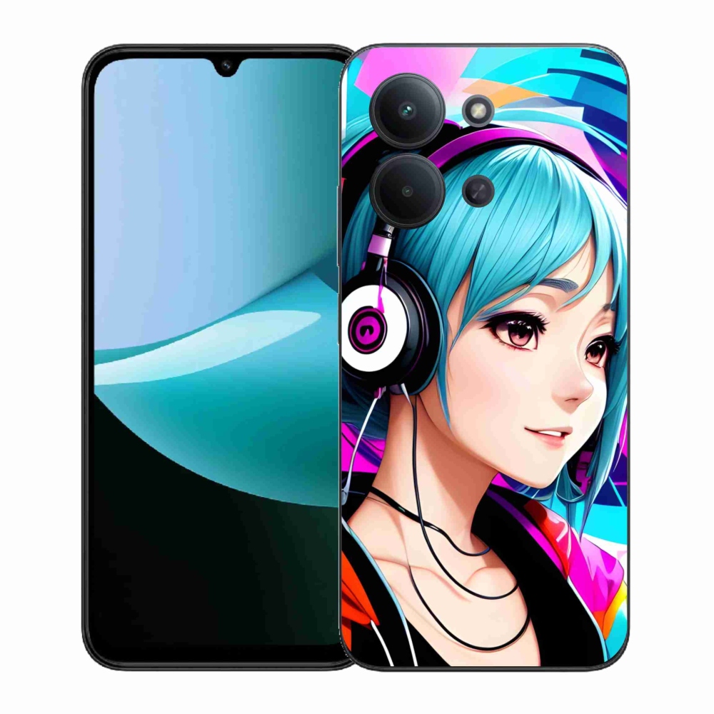 Gelový kryt mmCase na Xiaomi Redmi 15C 4G (171mm)/Poco C85 4G (171mm) - dívka se sluchátky
