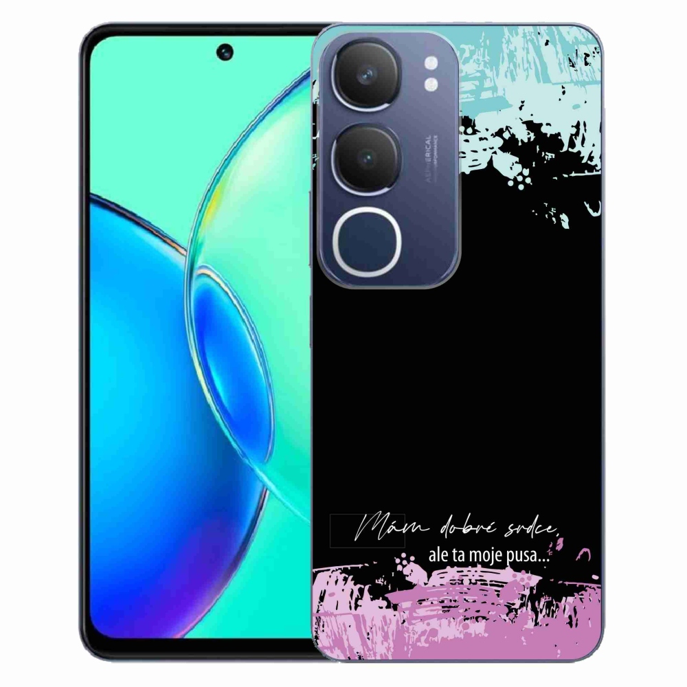 Gelový kryt mmCase na Vivo Y19s - vtipný text 3 černé pozadí