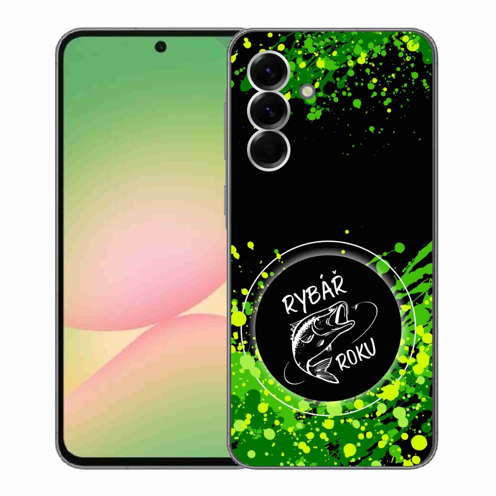 Gelový kryt mmCase na Samsung Galaxy A56 5G - rybář roku černé pozadí