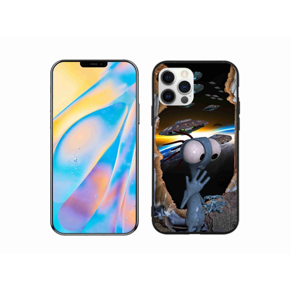 Gelový kryt mmCase na iPhone 12 Pro - mimozemšťan
