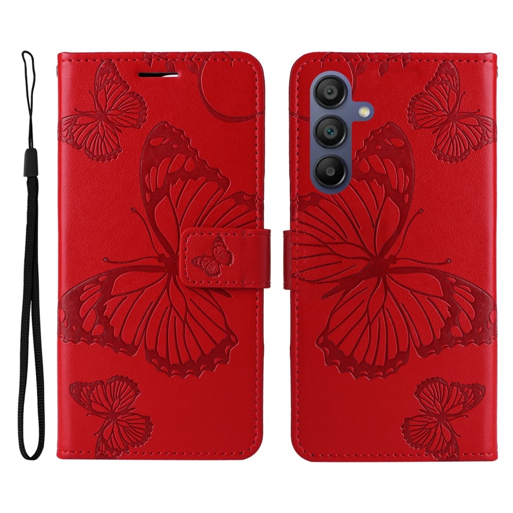 Big Butterfly knížkové pouzdro na Samsung Galaxy A16 4G/5G/A26 5G - červené