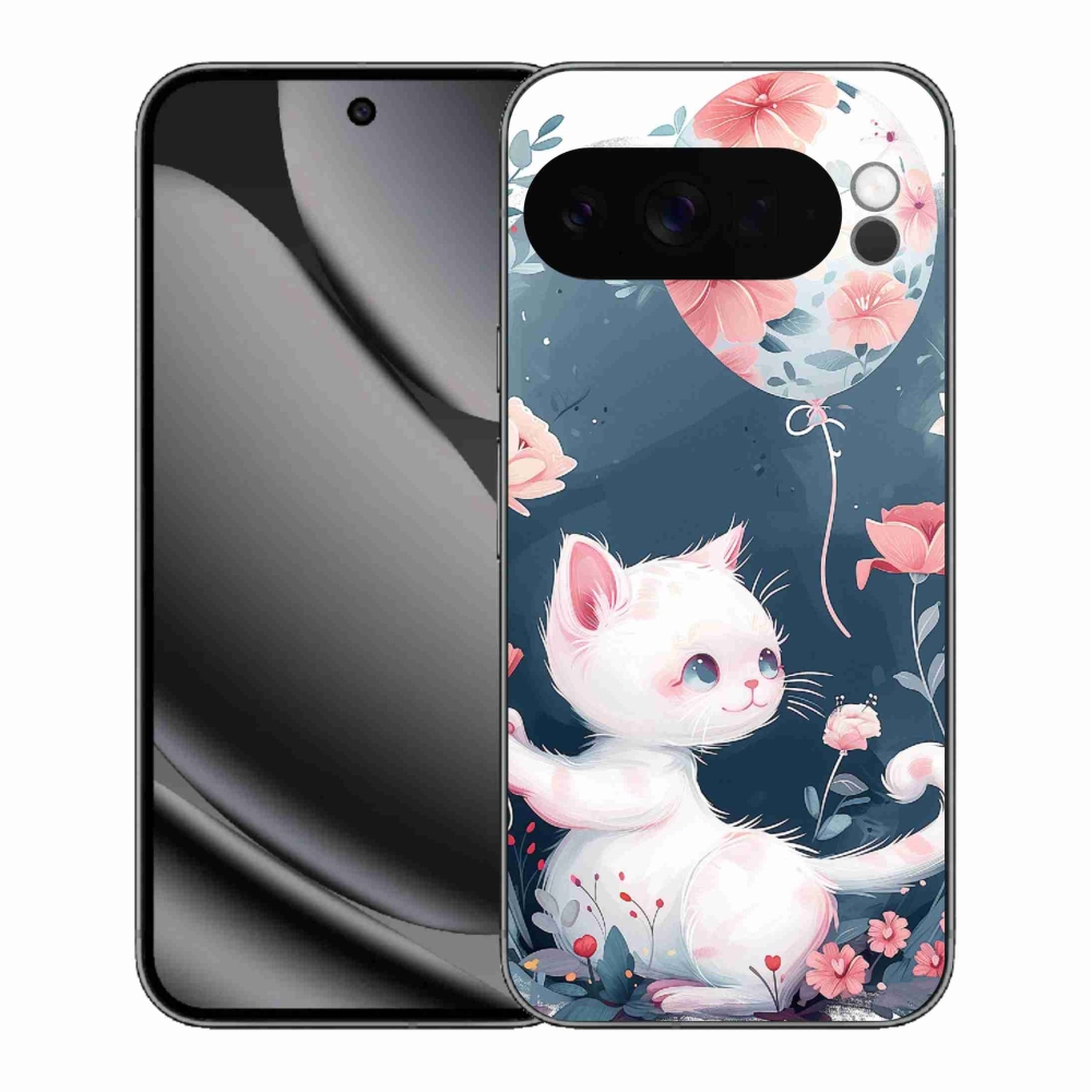 Gelový kryt mmCase na Google Pixel 10 Pro XL - kotě s balónkem
