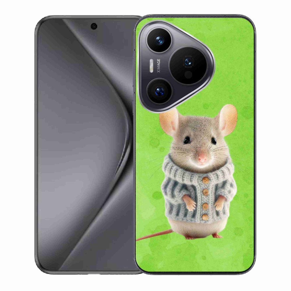 Gelový kryt mmCase na Huawei Pura 70 - myška ve svetru