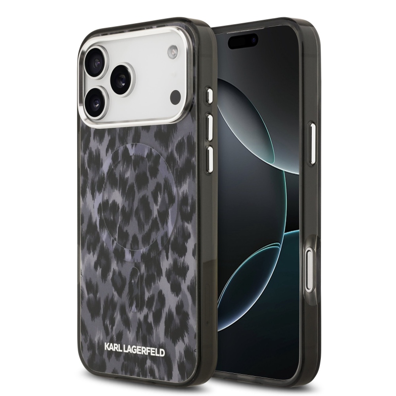 Karl Lagerfeld IML Leopard MagSafe Zadní Kryt pro iPhone 17 Pro Max Grey