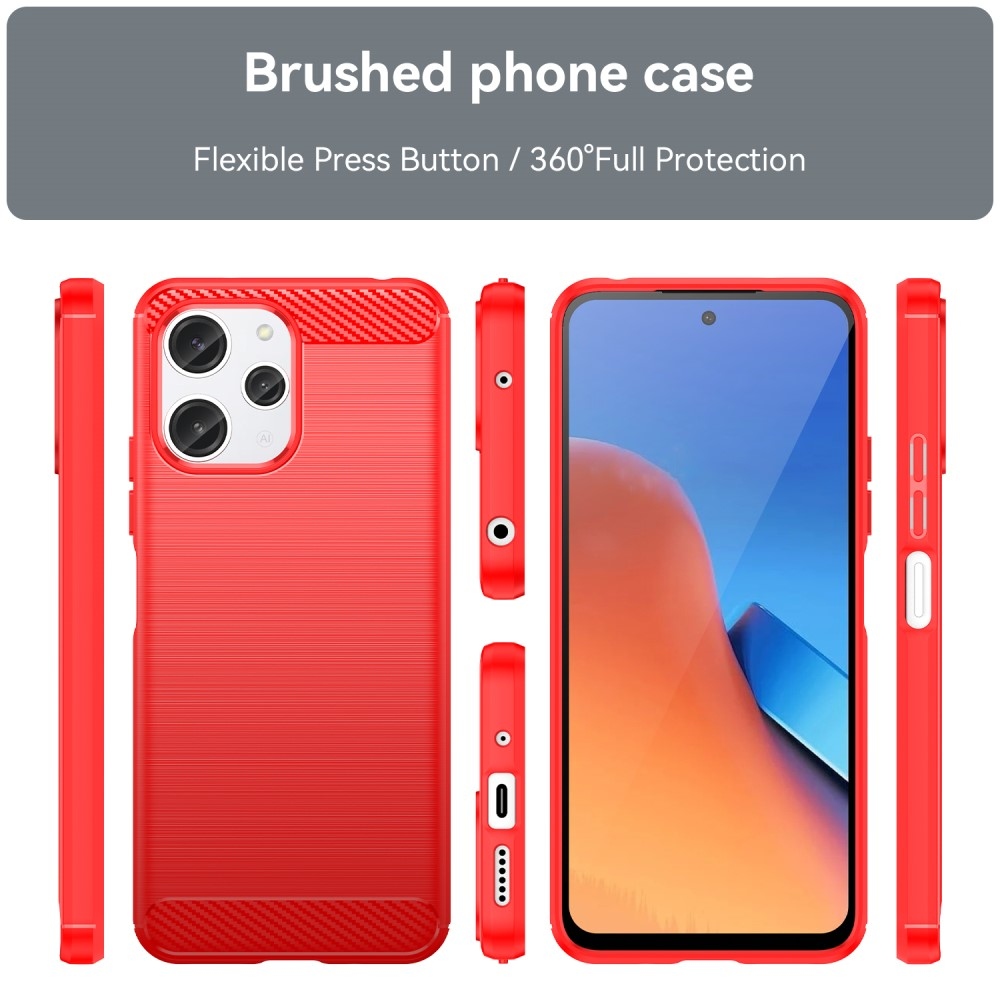 Carbon odolný gelový obal na Xiaomi Redmi 12 4G/5G - červený