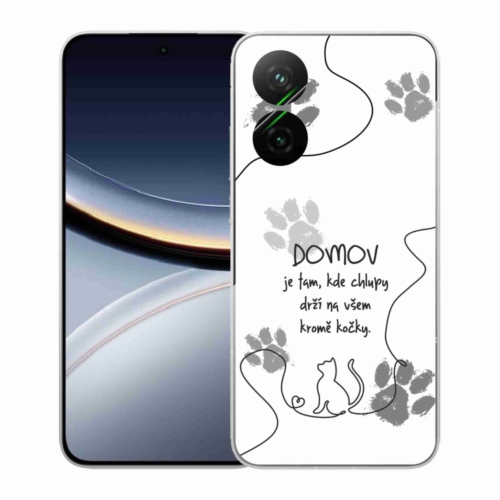 Gelový kryt mmCase na Xiaomi Poco F7 5G - kočičí motiv bílé pozadí