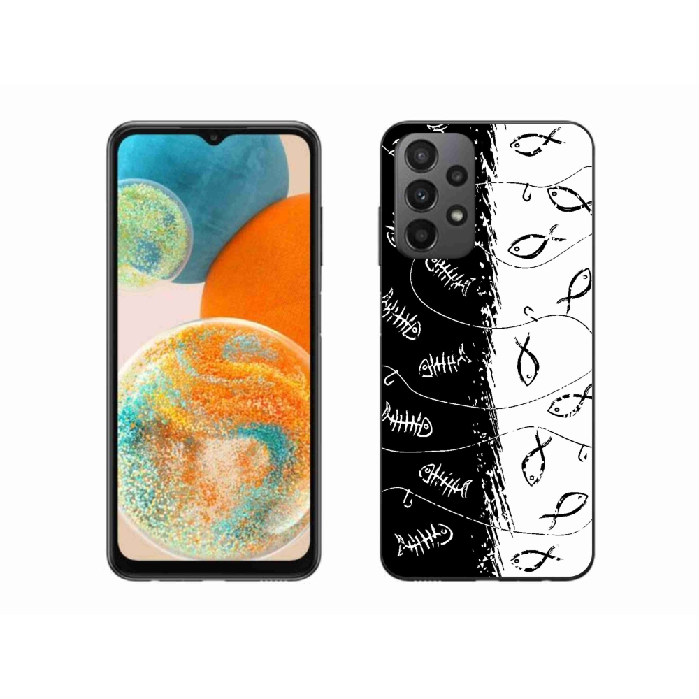 Gelový kryt mmCase na Samsung Galaxy A23 4G/5G - kostry a rybky