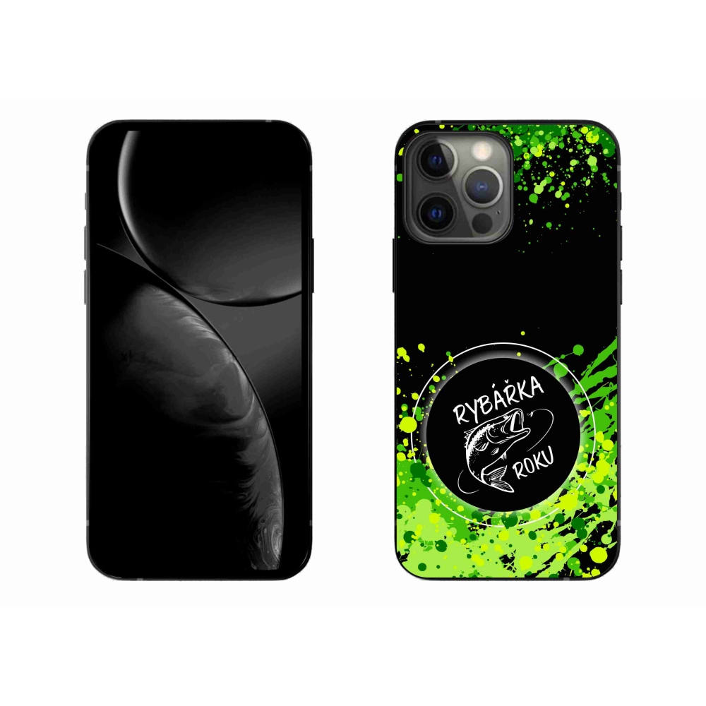 Gelový kryt mmCase na iPhone 13 Pro Max 6.7 - rybářka roku černé pozadí