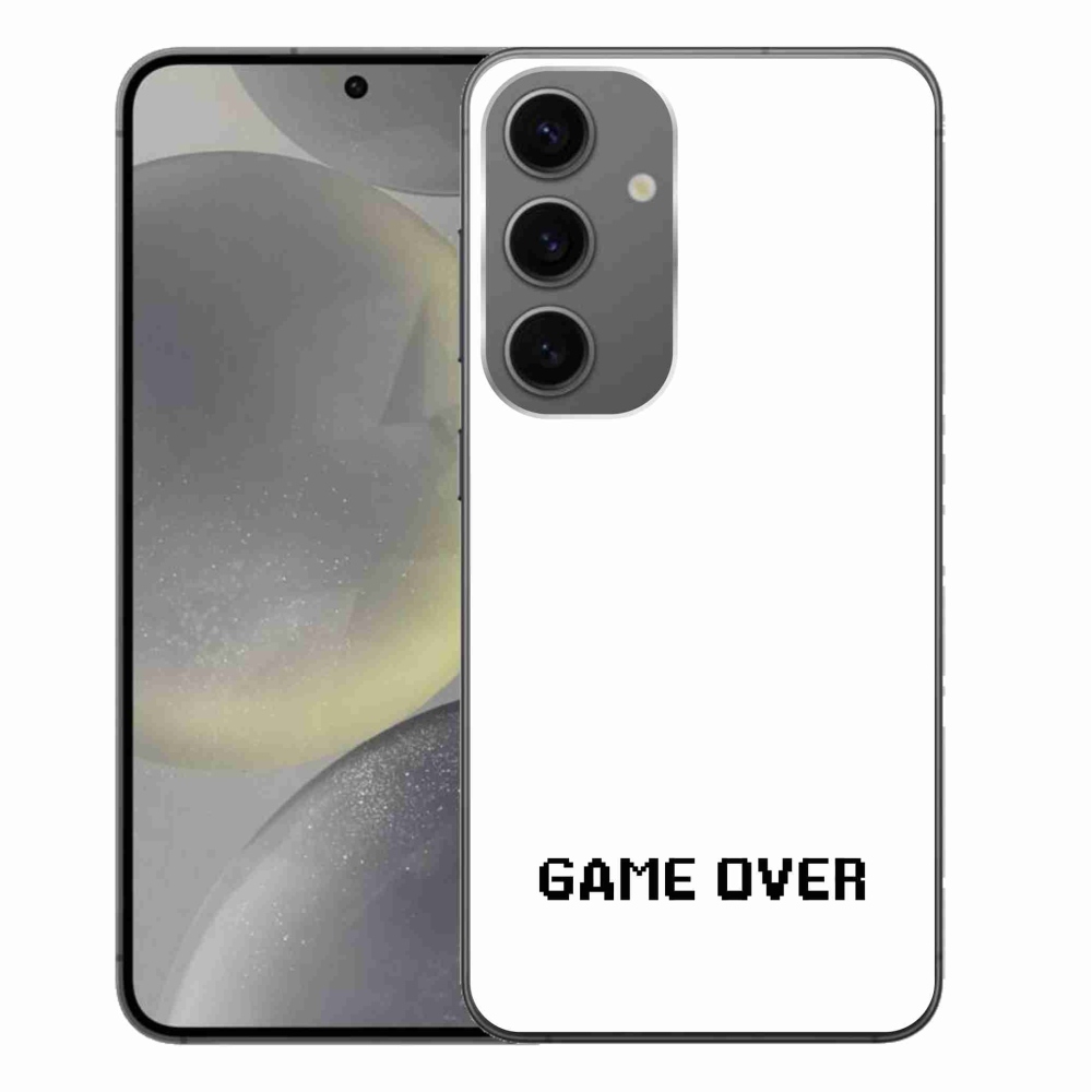 Gelový kryt mmCase na Samsung Galaxy S24+ - game over bílé pozadí