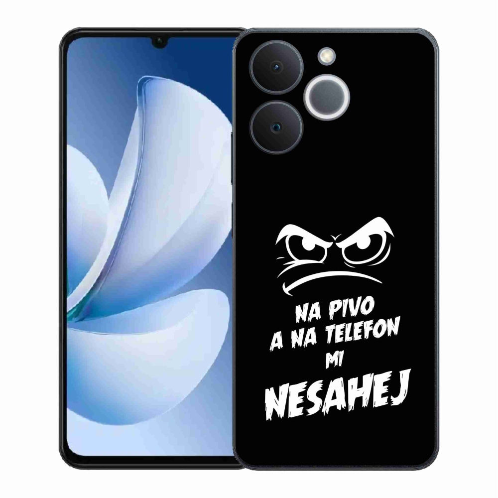Gelový kryt mmCase na Realme Note 70T - pivní motiv 2 černé pozadí
