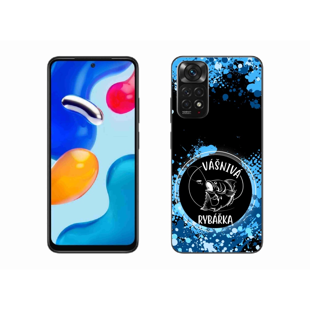 Gelový kryt mmCase na Xiaomi Redmi Note 11S 4G - vášnivá rybářka černé pozadí