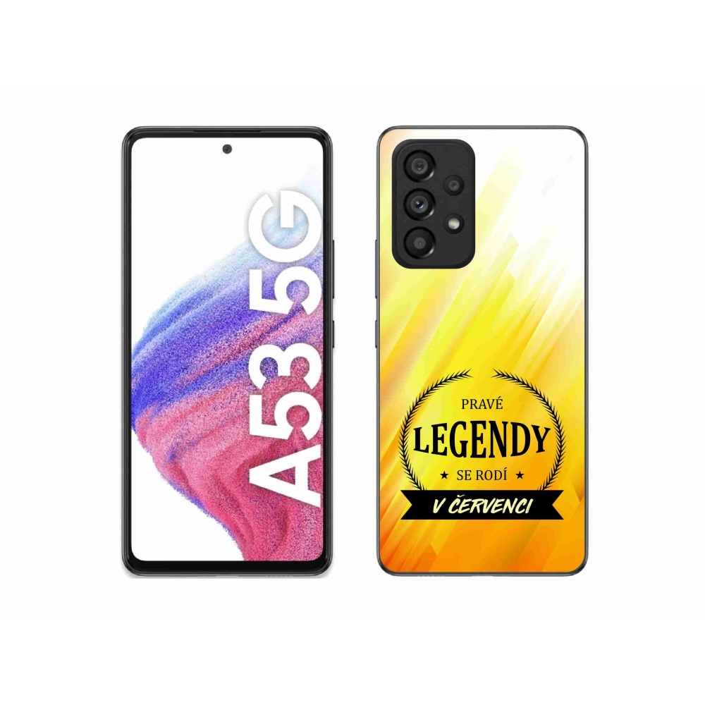 Gelový kryt mmCase na Samsung Galaxy A53 5G - legendy v červenci žluté pozadí