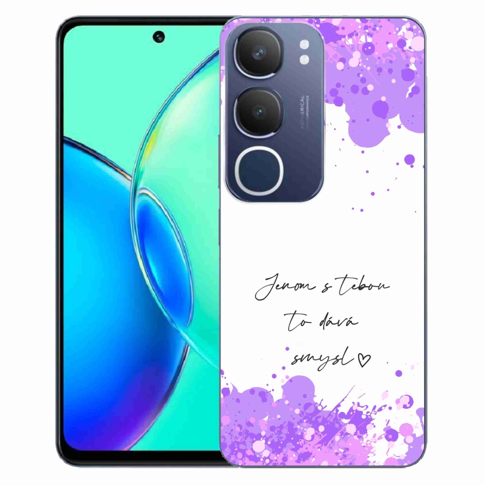 Gelový kryt mmCase na Vivo Y19s - zamilovaný text bílé pozadí
