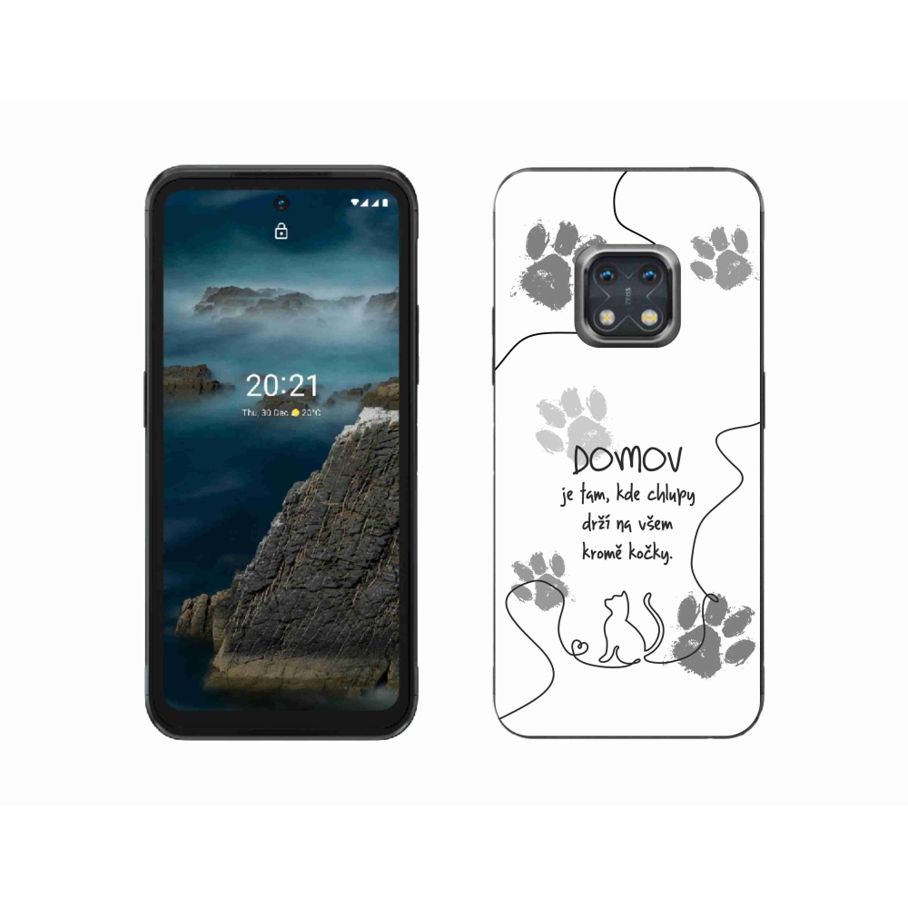 Gelový kryt mmCase na Nokia XR20 - kočičí motiv bílé pozadí