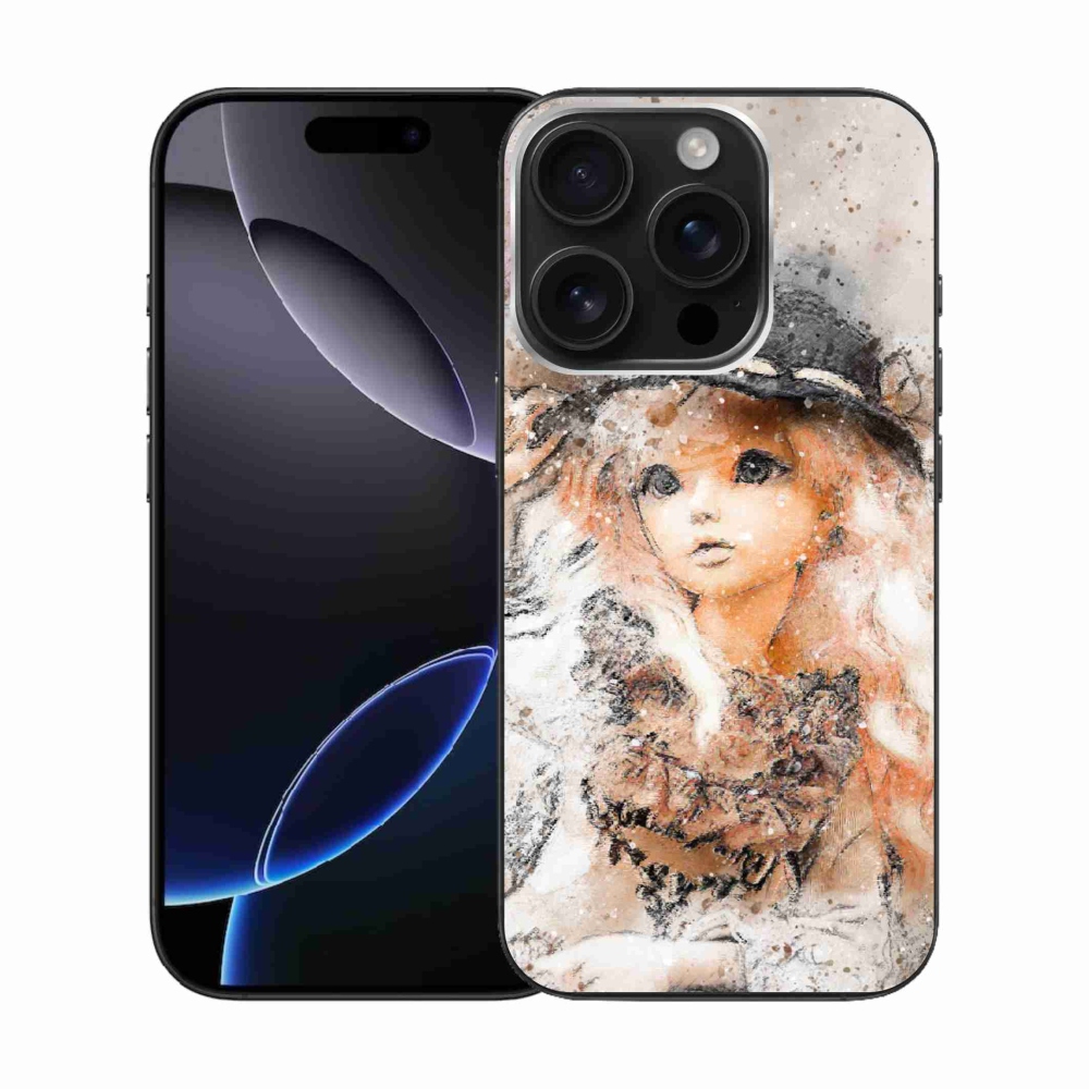 Gelový kryt mmCase na iPhone 16 Pro - holčička s kloboukem