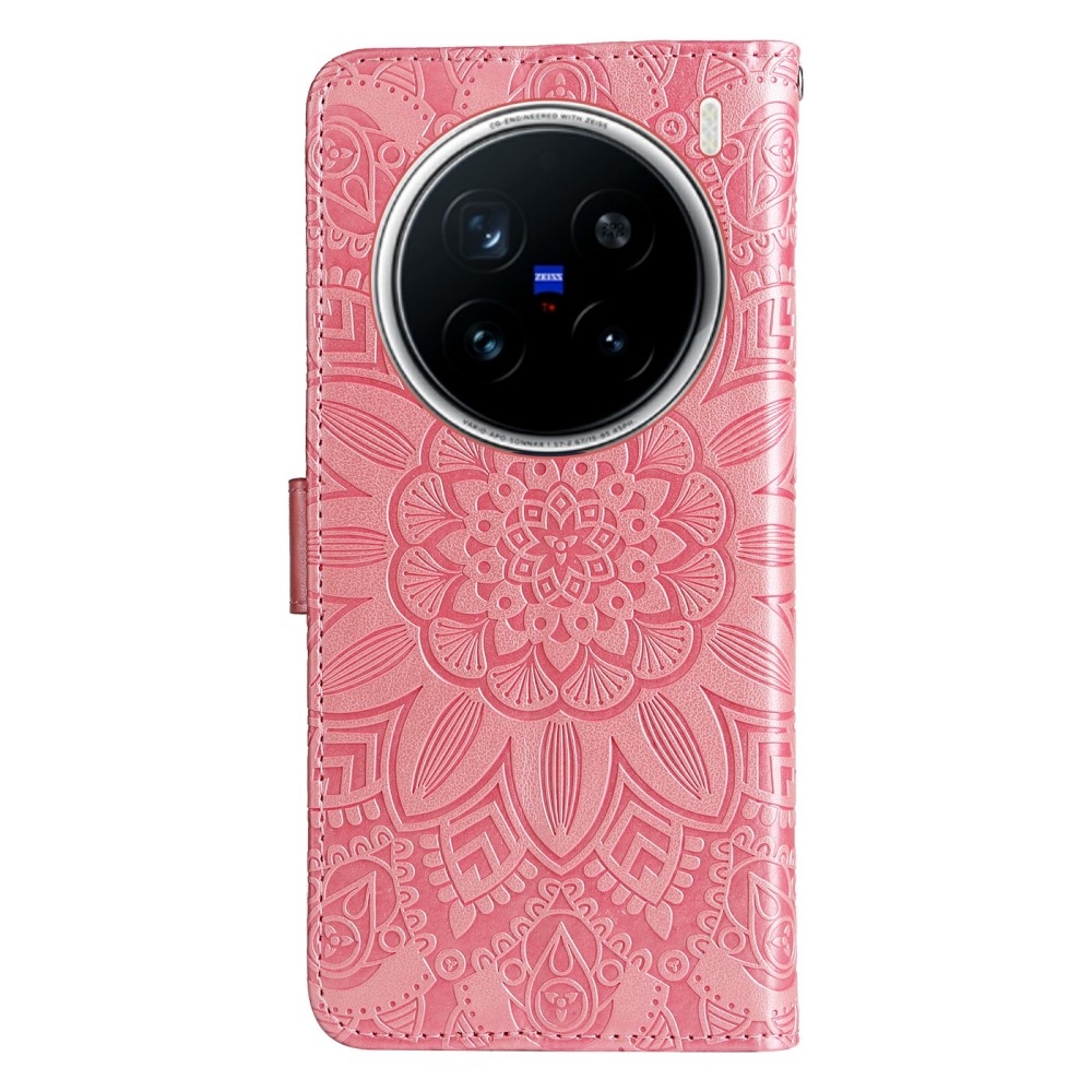 Sunflower knížkové pouzdro na Vivo X200 Pro 5G - růžové