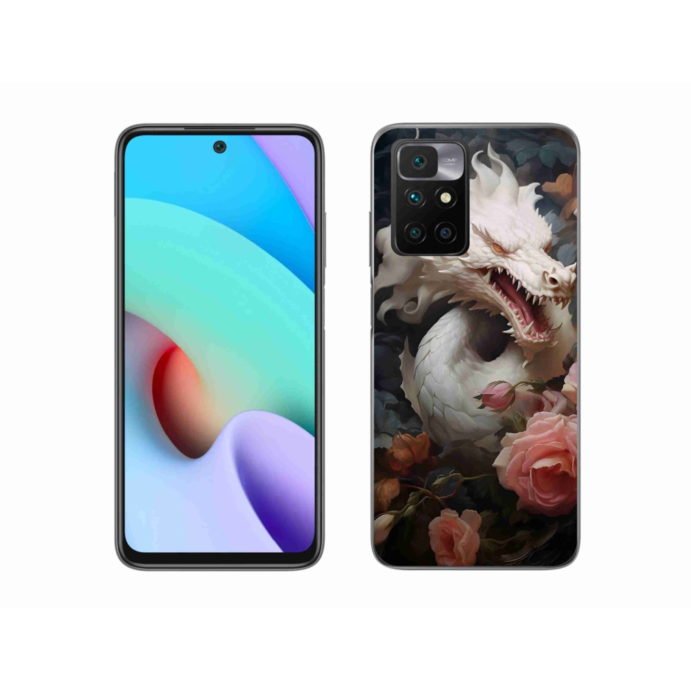 Gelový kryt mmCase na Xiaomi Redmi 10/Redmi 10 (2022) - bílý drak