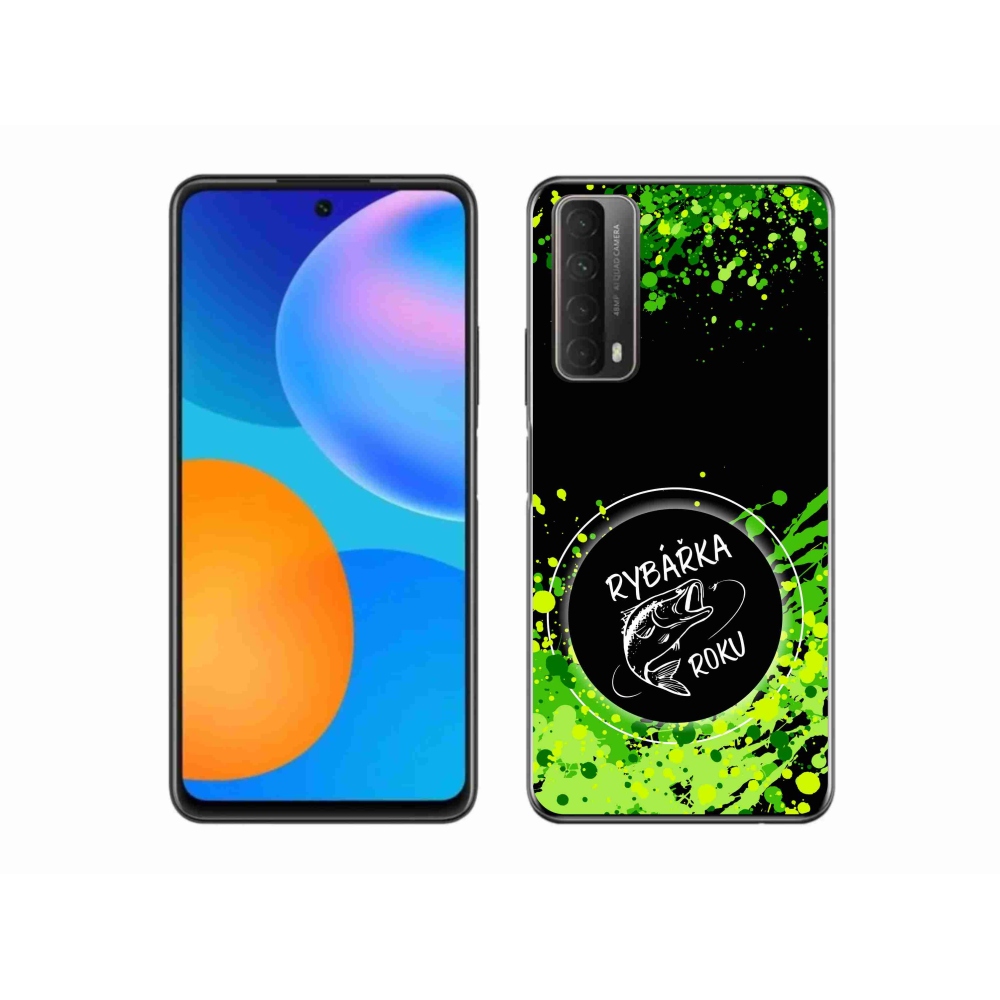 Gelový kryt mmCase na Huawei P Smart (2021) - rybářka roku černé pozadí