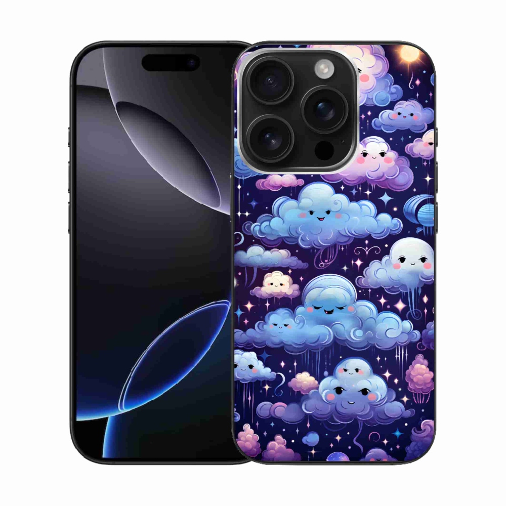 Gelový kryt mmCase na iPhone 16 Pro - mráčky