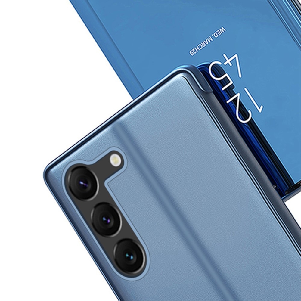 Clear zavírací kryt s matným předkem na Samsung Galaxy S24+ - modrý