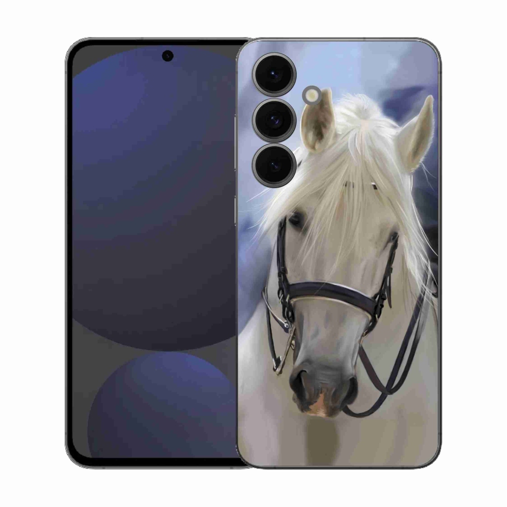 Gelový kryt mmCase na Samsung Galaxy S25 FE - bílý kůň