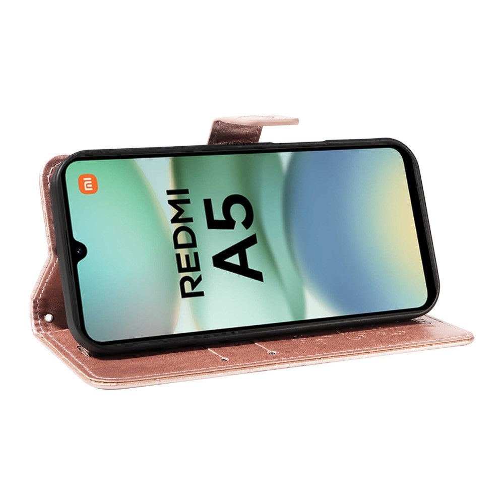 Big Butterfly knížkové pouzdro na Xiaomi Redmi A5 (171.7x77.8x8.3mm) - růžovozlaté