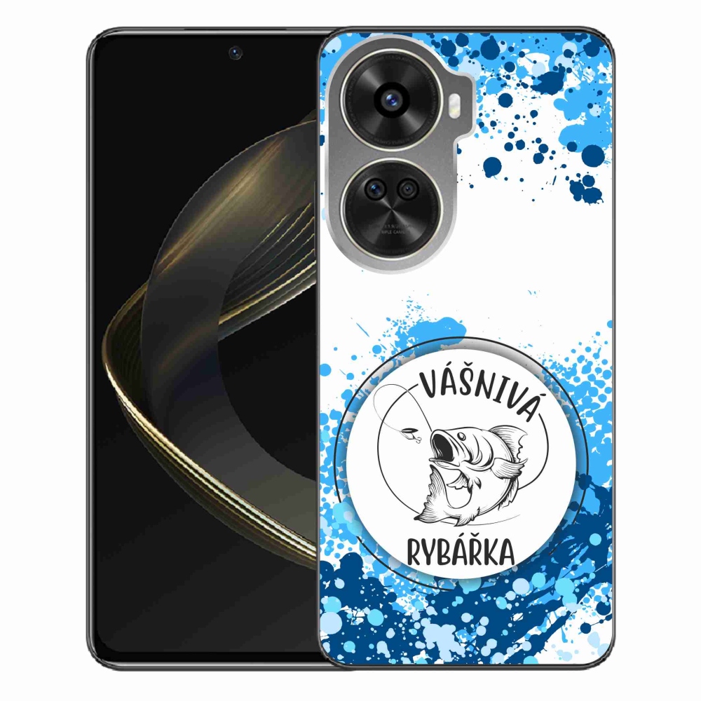 Gelový kryt mmCase na Huawei Nova 12 SE - vášnivá rybářka bílé pozadí