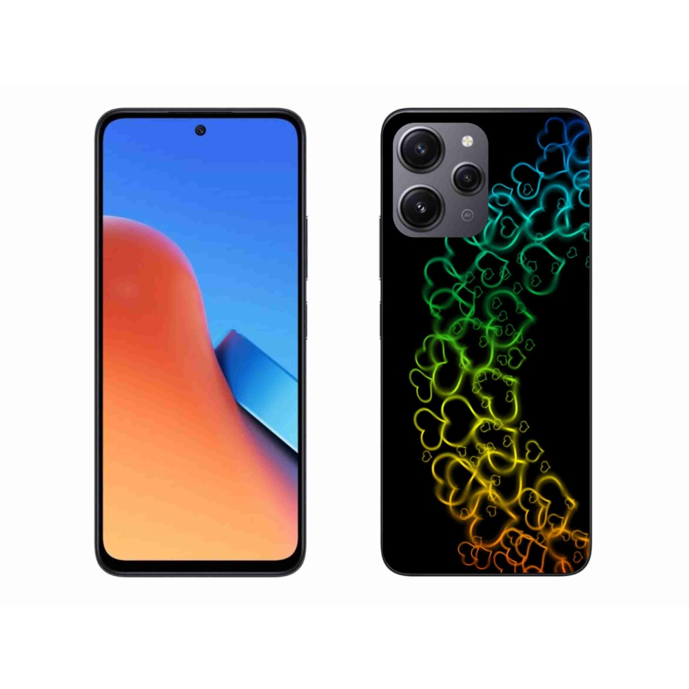 Gelový kryt mmCase na Xiaomi Redmi 12 - barevná srdíčka
