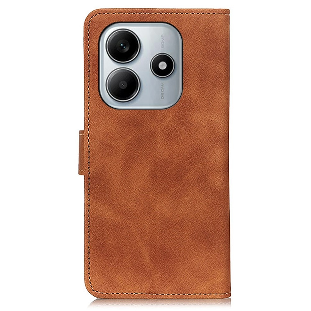 KHAZ knížkové pouzdro na Xiaomi Redmi Note 14 - hnědé
