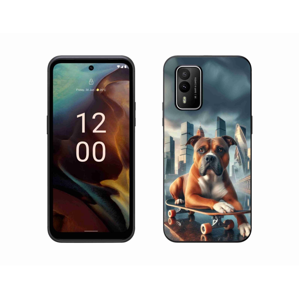 Gelový kryt mmCase na Nokia XR21 - pes na skateboardu
