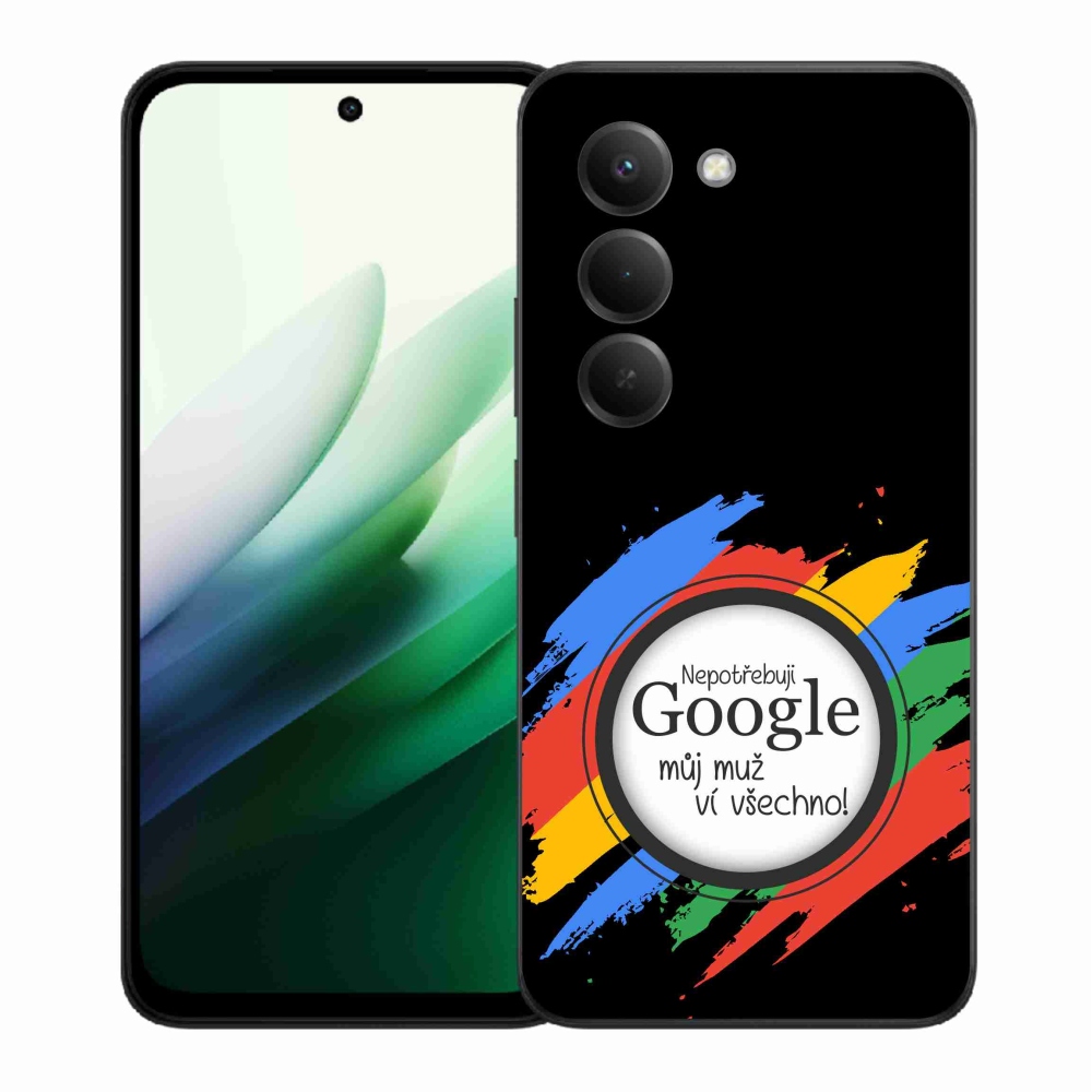 Gelový kryt mmCase na Xiaomi Redmi 15 5G (169mm) - muž ví všechno černé pozadí