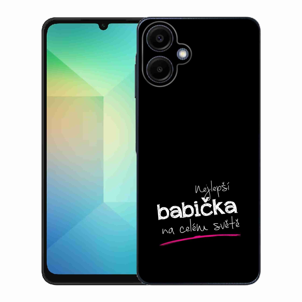 Gelový kryt mmCase na Samsung Galaxy A06 4G - nejlepší babička 4 černé pozadí