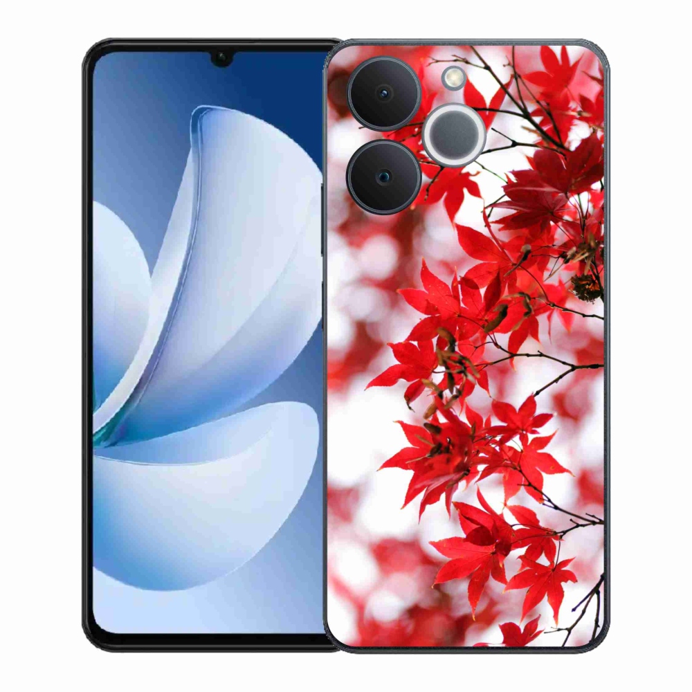 Gelový kryt mmCase na Realme Note 70T - červené listy