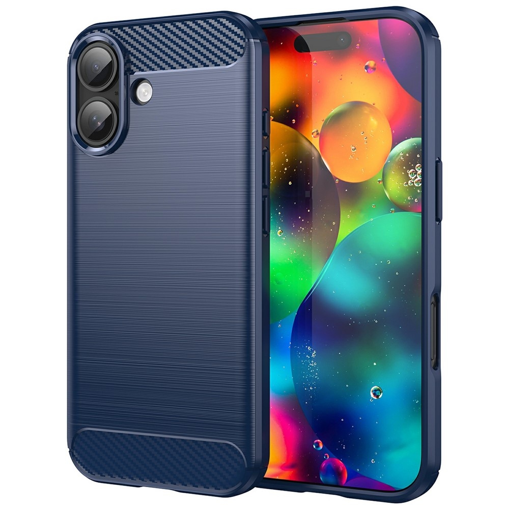 Carbon odolný gelový obal na iPhone 17 - modrý