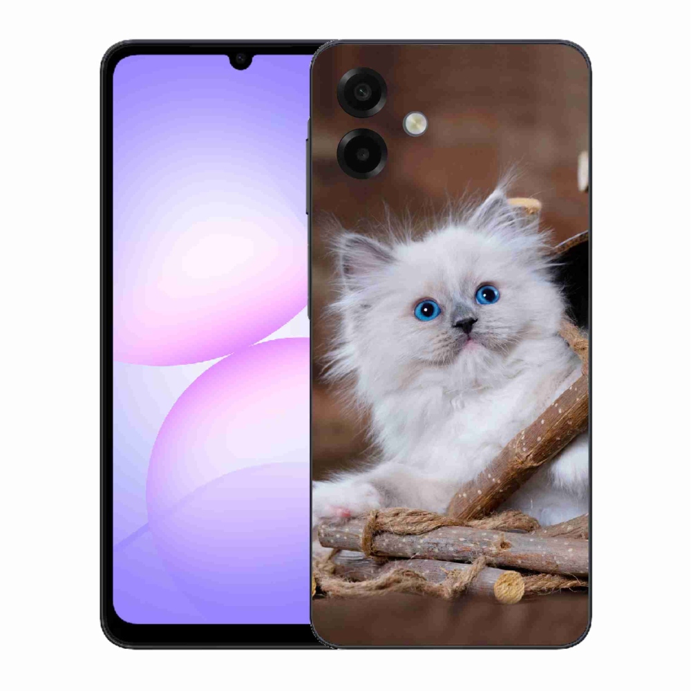 Gelový kryt mmCase na Samsung Galaxy A07 4G - bílé kotě