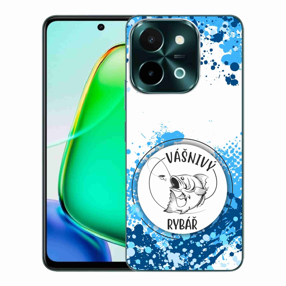 Gelový kryt mmCase na Vivo Y28 - vášnivý rybář bílé pozadí