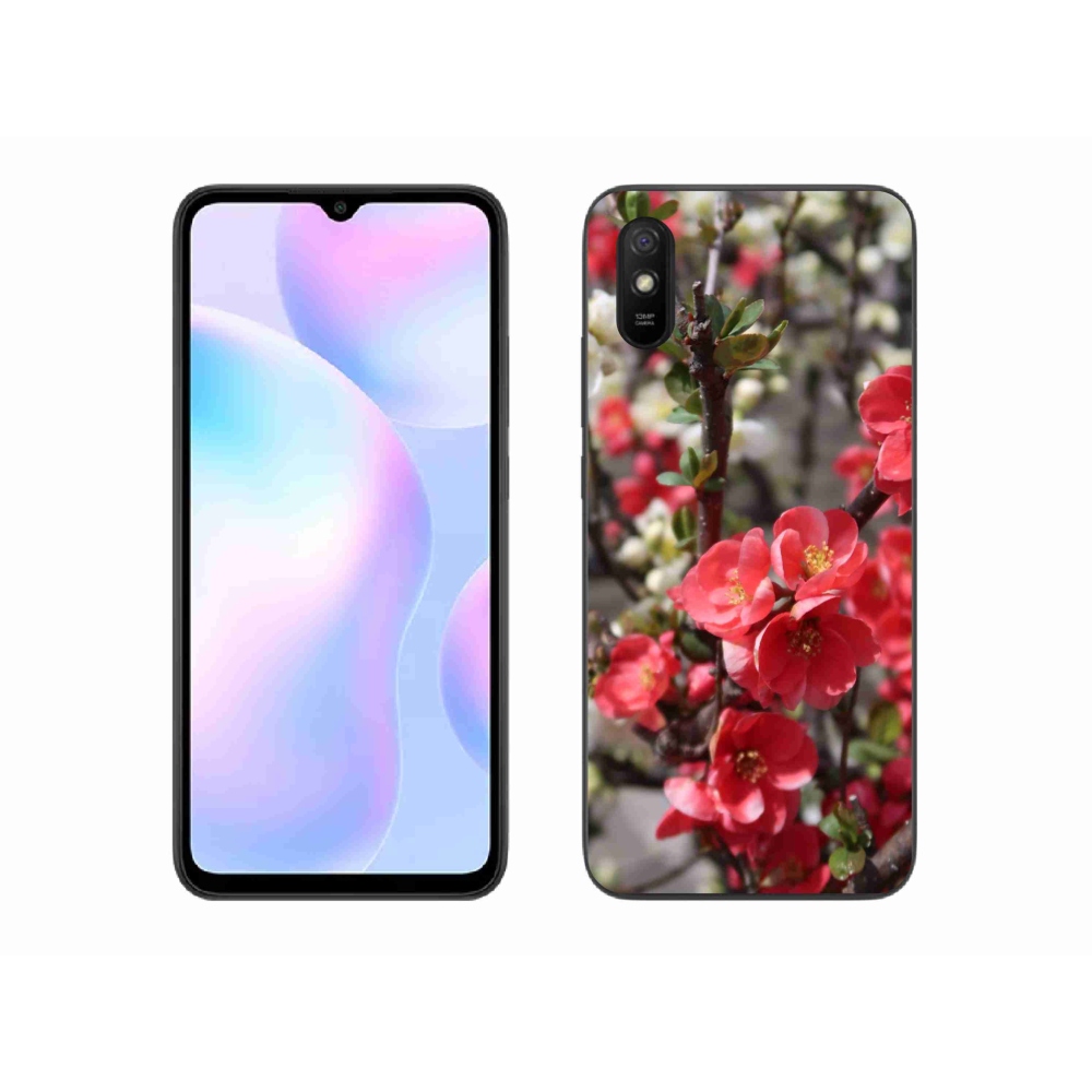 Gelový kryt mmCase na Xiaomi Redmi 9AT - červené květy