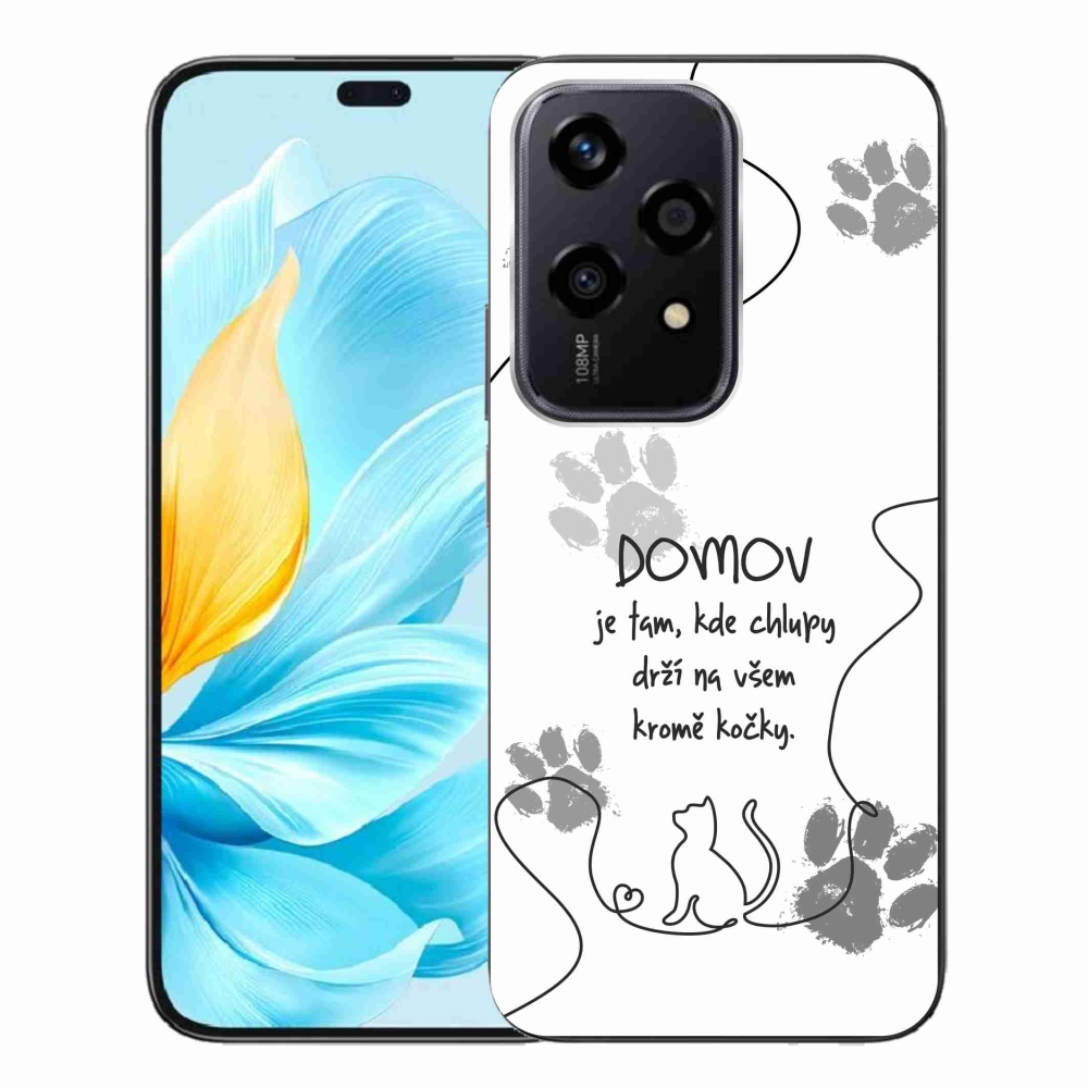 Gelový kryt mmCase na Honor 200 Lite 5G - kočičí motiv bílé pozadí