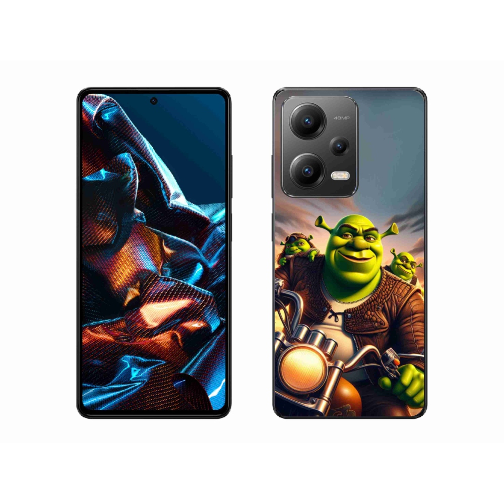 Gelový kryt mmCase na Xiaomi Redmi Note 12 Pro 5G - shrek na motorce